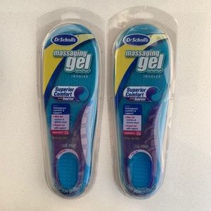 Qty (2) Pairs Dr. Scholl's Massaging Gel Insoles, Trim To Fit Women's Sizes 6-10